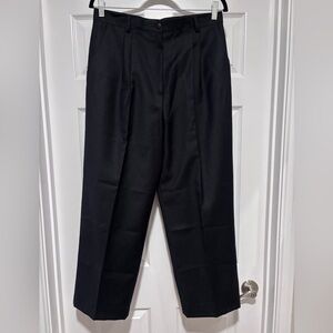 0125- Vintage Mister Leonard 100% Wool Black Dress Pants 16